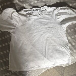 Zara white puff sleeve t-shirt